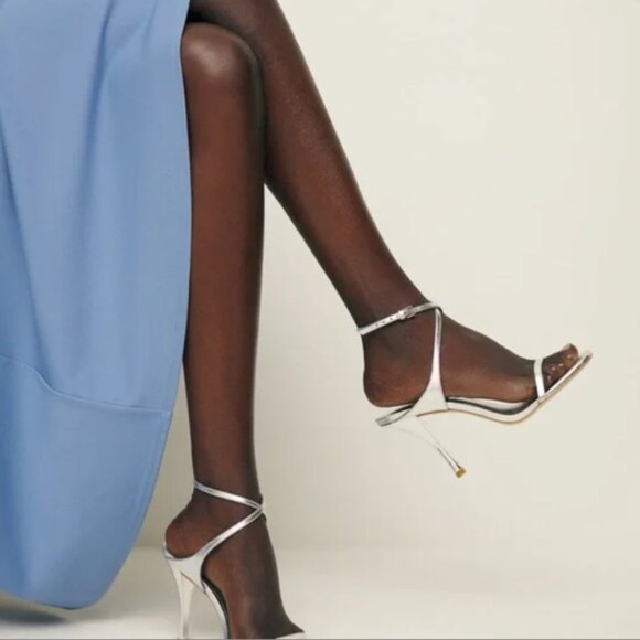 Reformation Angelina Heeled Sandal (Silver, 7.5) - Picture 2 of 6